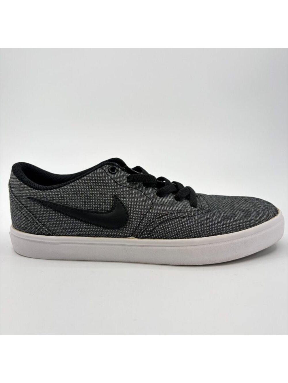 Nike SB Check Solarsoft Canvas Mens Size 8 Gray White Athletic Shoes Sneakers